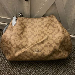 Light blue/brown coach hobo bag